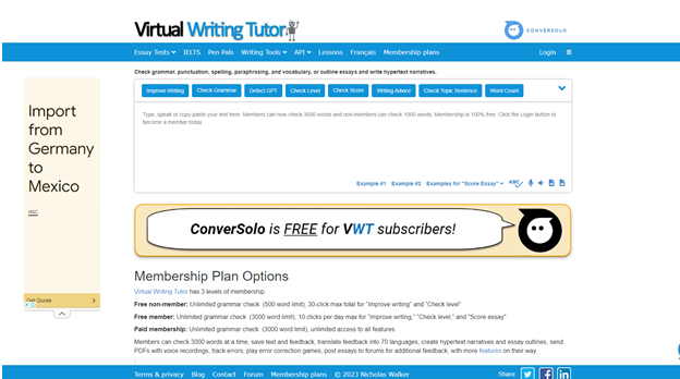 Virtual Writing Tutor Alternative