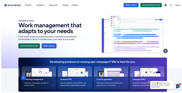 Smartsheet Project management software tool