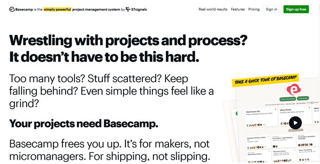 Basecamp Project Management Software Tool