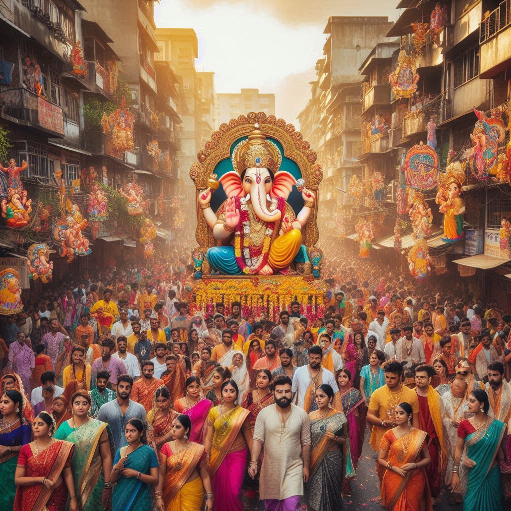 Ganesh Chaturthi Celebration People Image