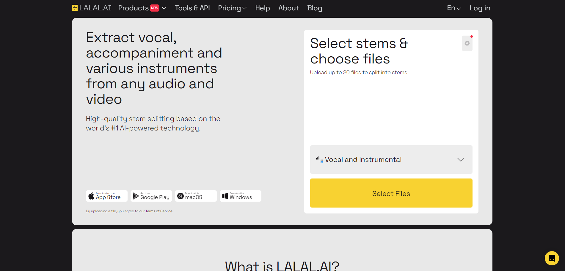 LALAL AI Website Image